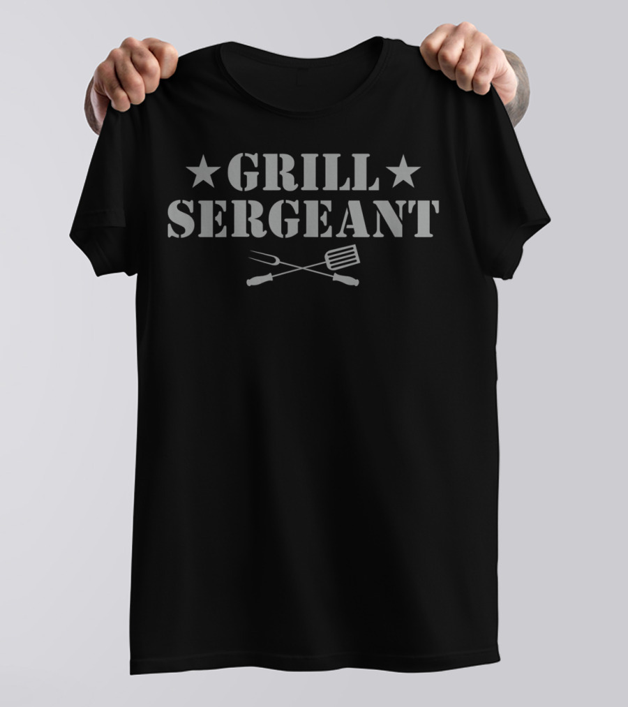 Grill Sergeant Stars Utensils Classic Look Soft Touch T-Shirt