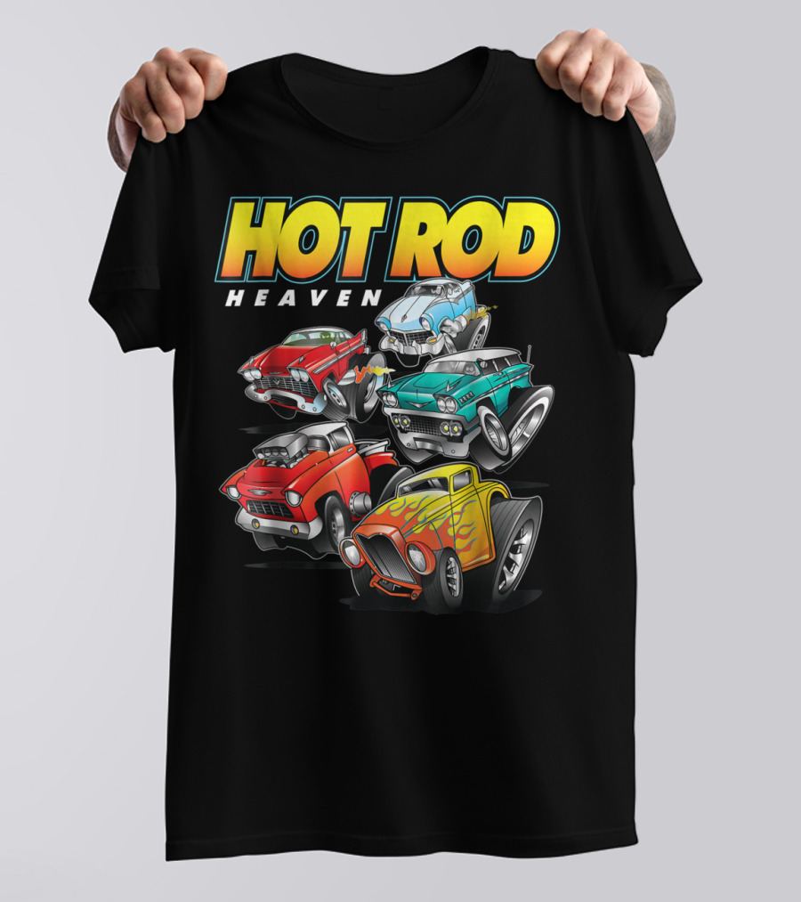 Hot Rod Heaven Classic And Antique Cars Vintage Style Collection T-Shirt