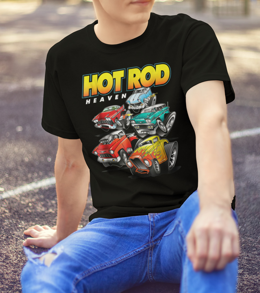 Hot Rod Heaven Classic And Antique Cars Vintage Style Collection T-Shirt