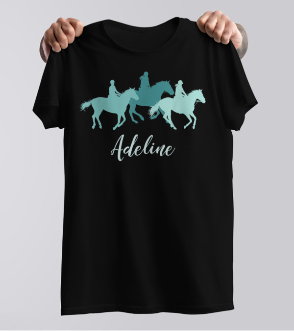Adeline Horse Rider Personalized Name T-Shirt