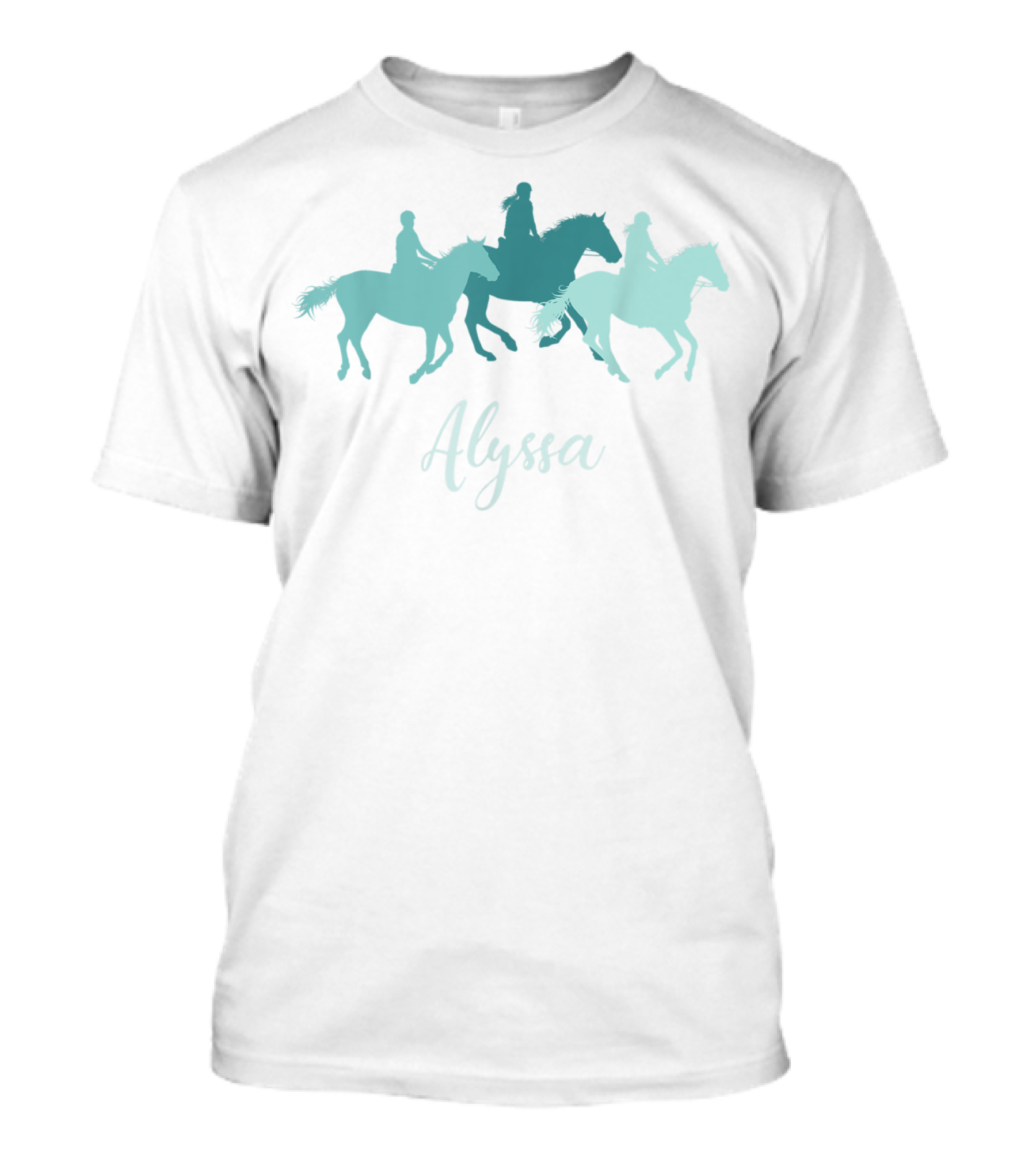 Alyssa Horse Girl Personalized Name Birthday Riding T-Shirt