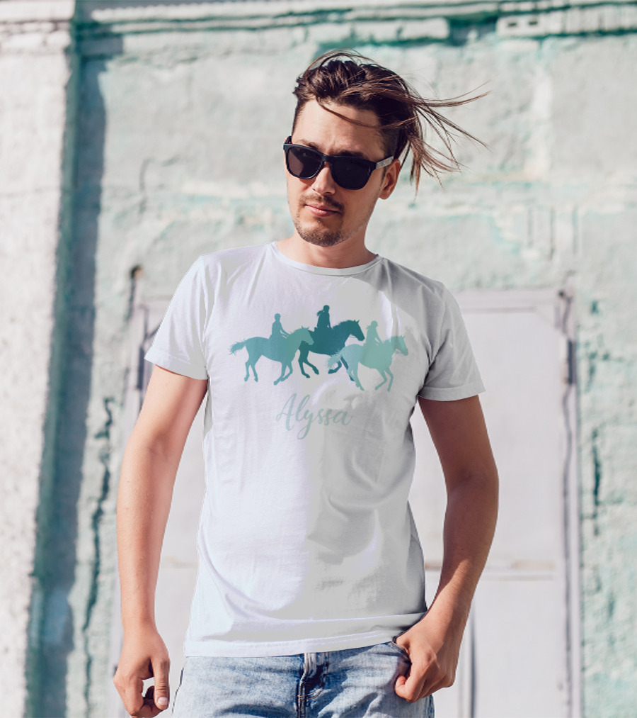 Alyssa Horse Girl Personalized Name Birthday Riding T-Shirt