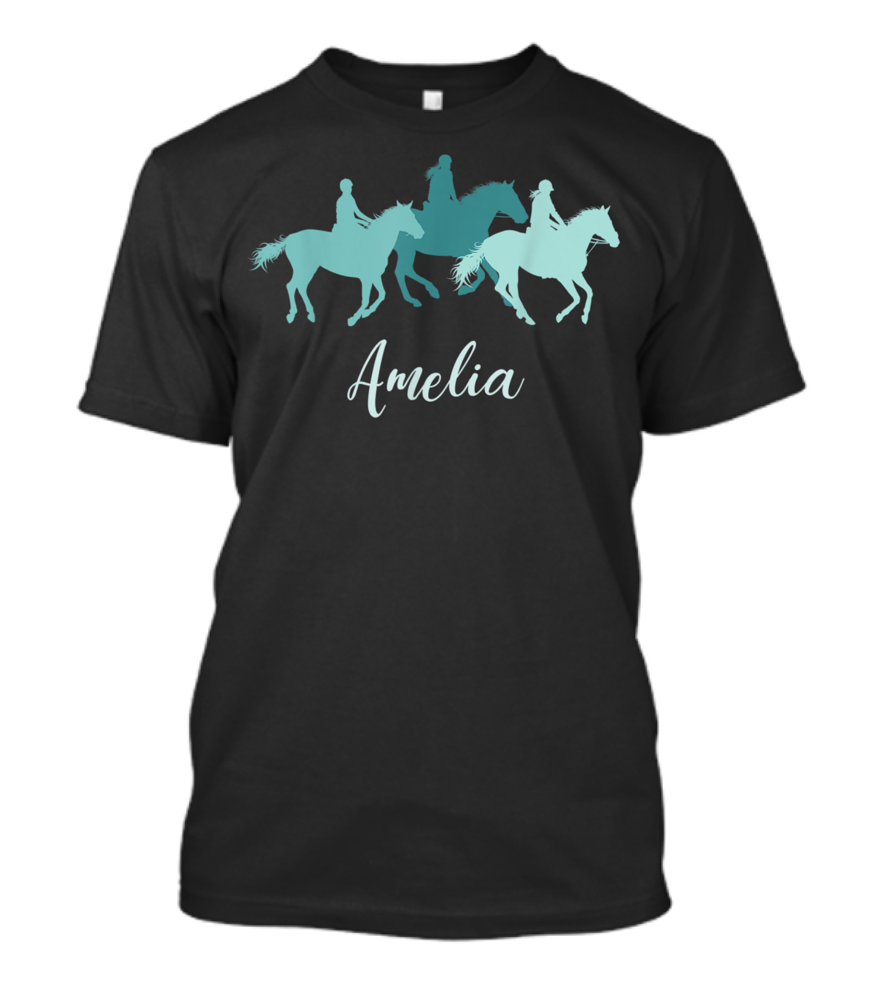 Amelia Personalized Horse Girl Birthday Riders T-Shirt