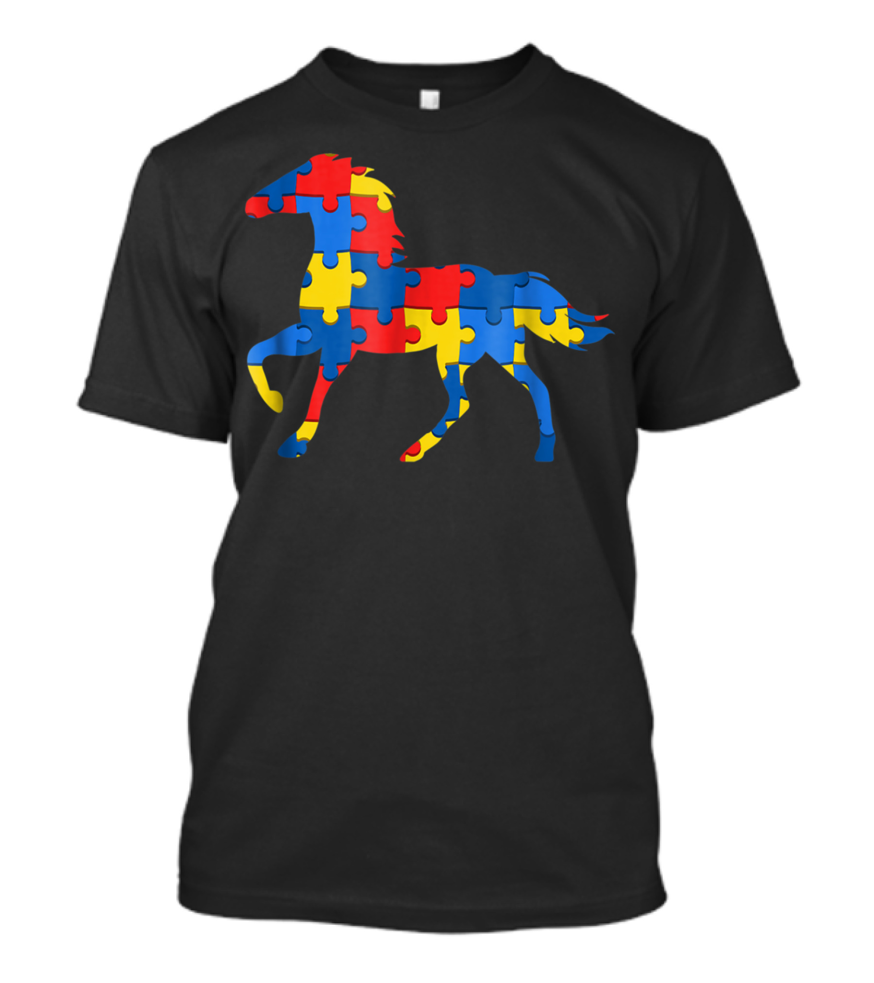 Autism Awareness Horse Puzzle Piece T-Shirt