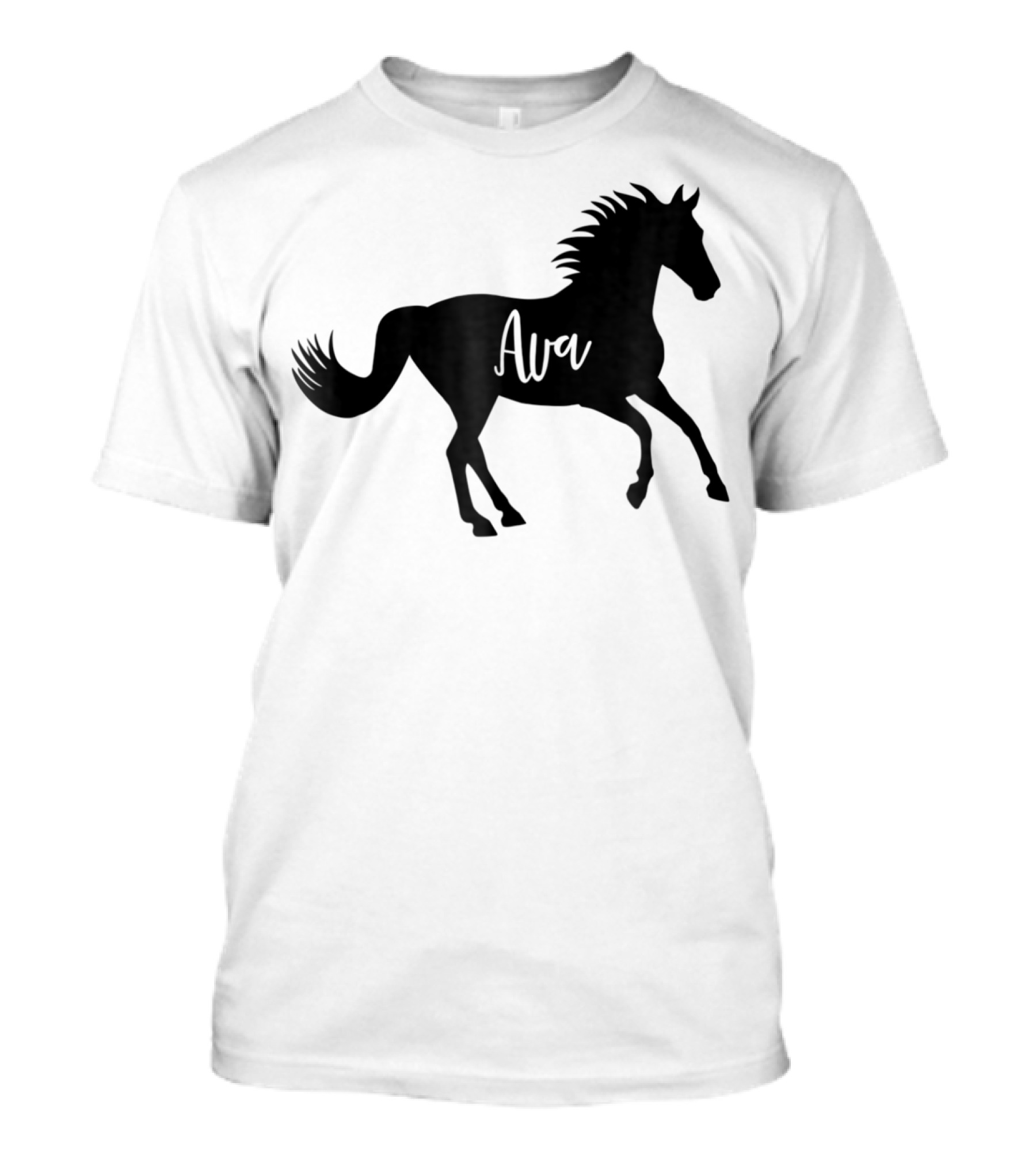 Ava Horse Animal Silhouette Personalized Name T-Shirt