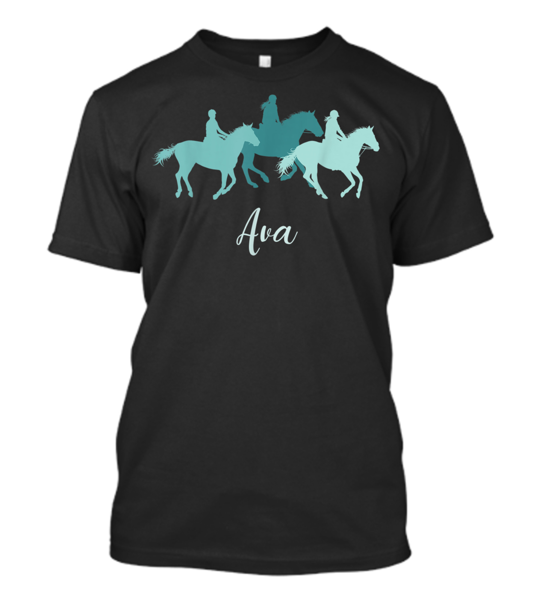 Ava Personalized Horse Girl Silhouette Birthday T-Shirt