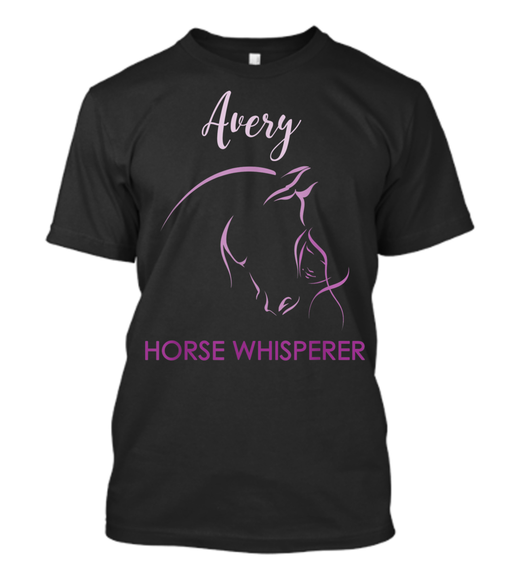 Avery Horse Whisperer Personalized Name Subtle Horse Outline T-Shirt