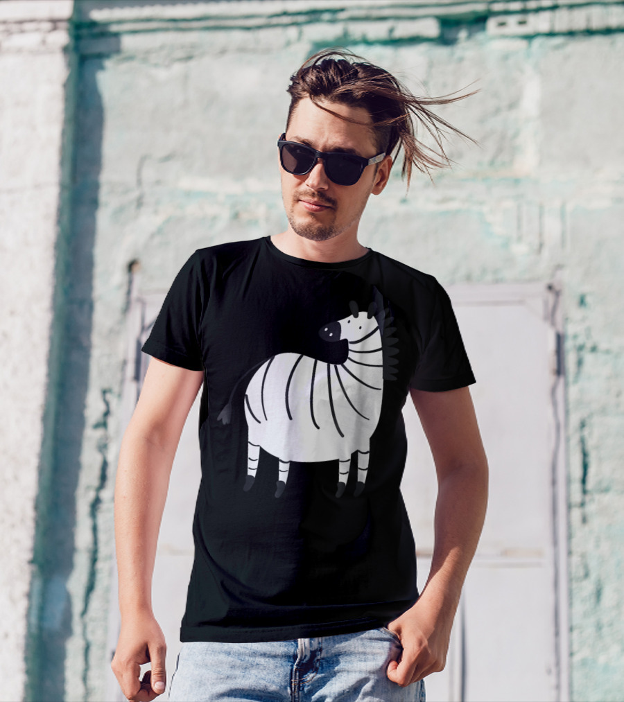 Baby Zebra Horse Whimsical Cartoon T-Shirt