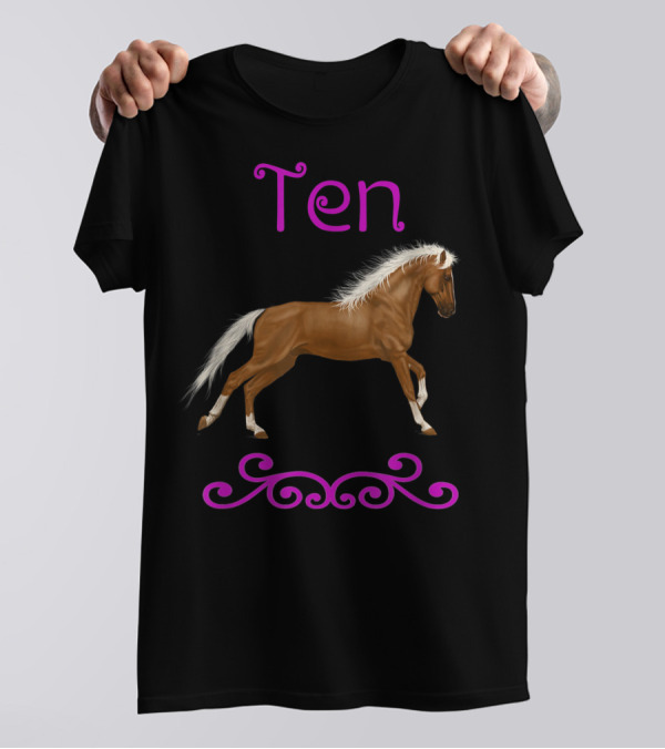 Ten Year Old Horse Birthday T-Shirt