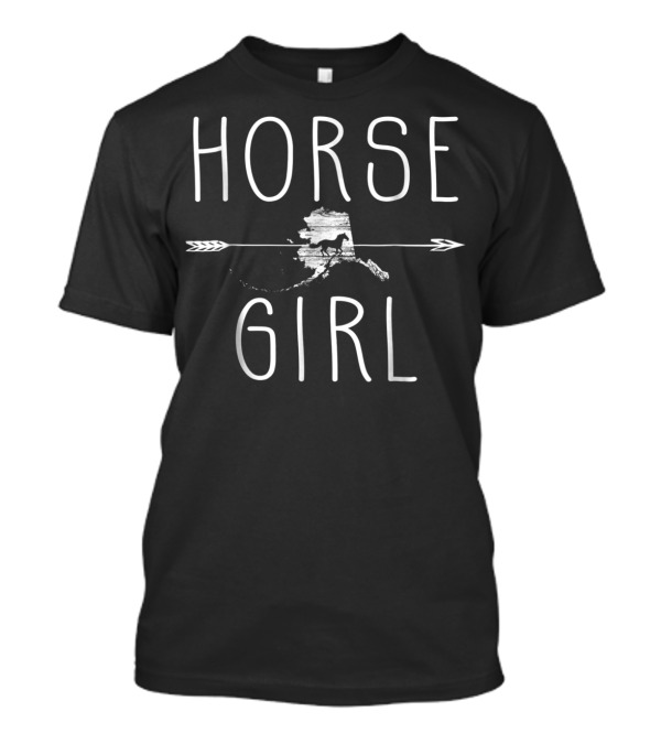 Horse Girl Alaska Shape With Arrow Graphics T-Shirt