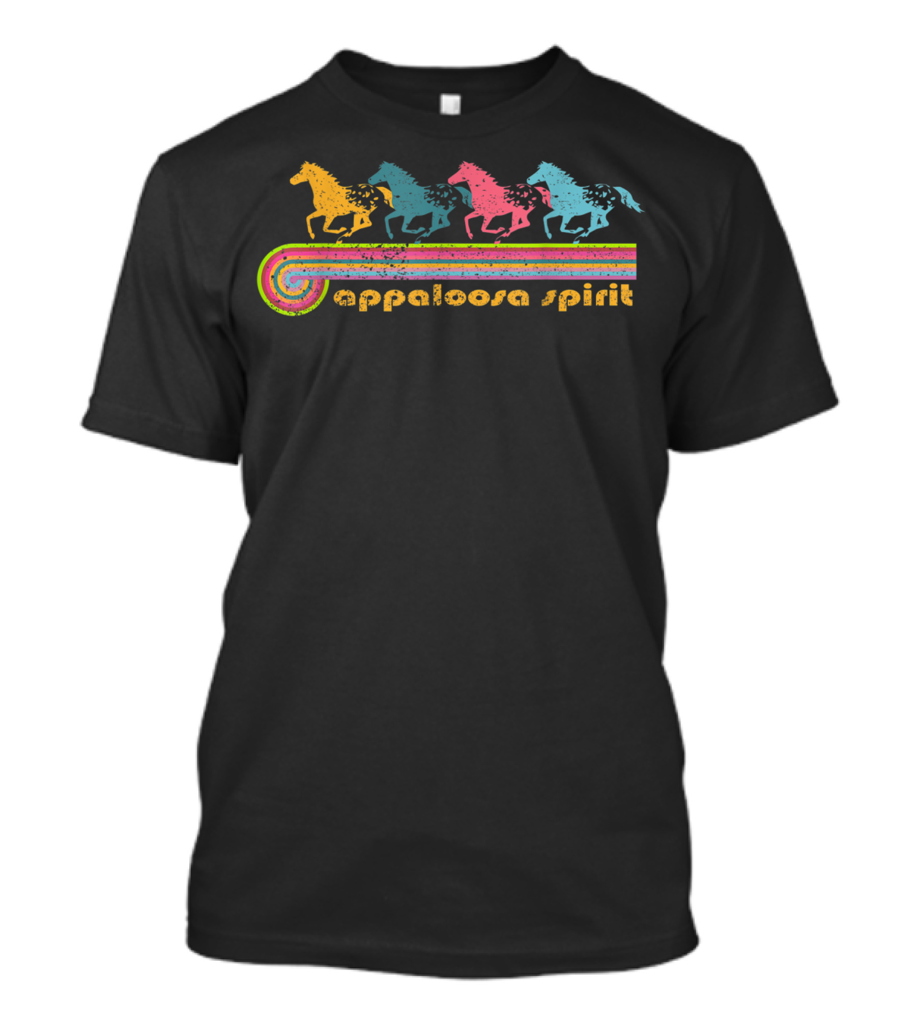 Appaloosa Spirit Nickerstickers Colorful Running Horses T-Shirt