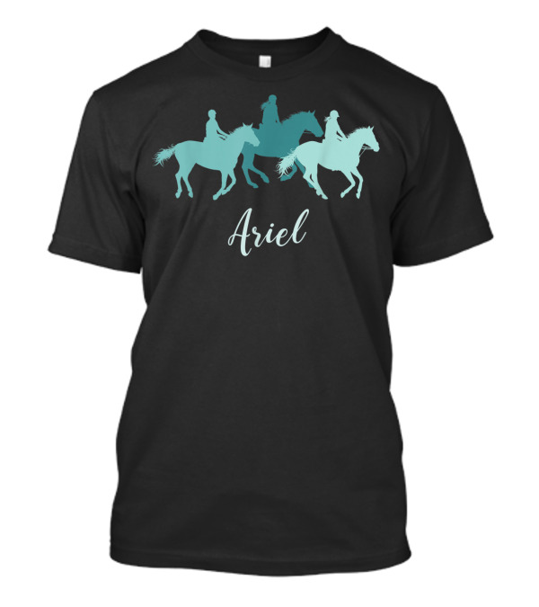 Ariel Horse Rider Silhouette Personalized Name Birthday I9 T-Shirt