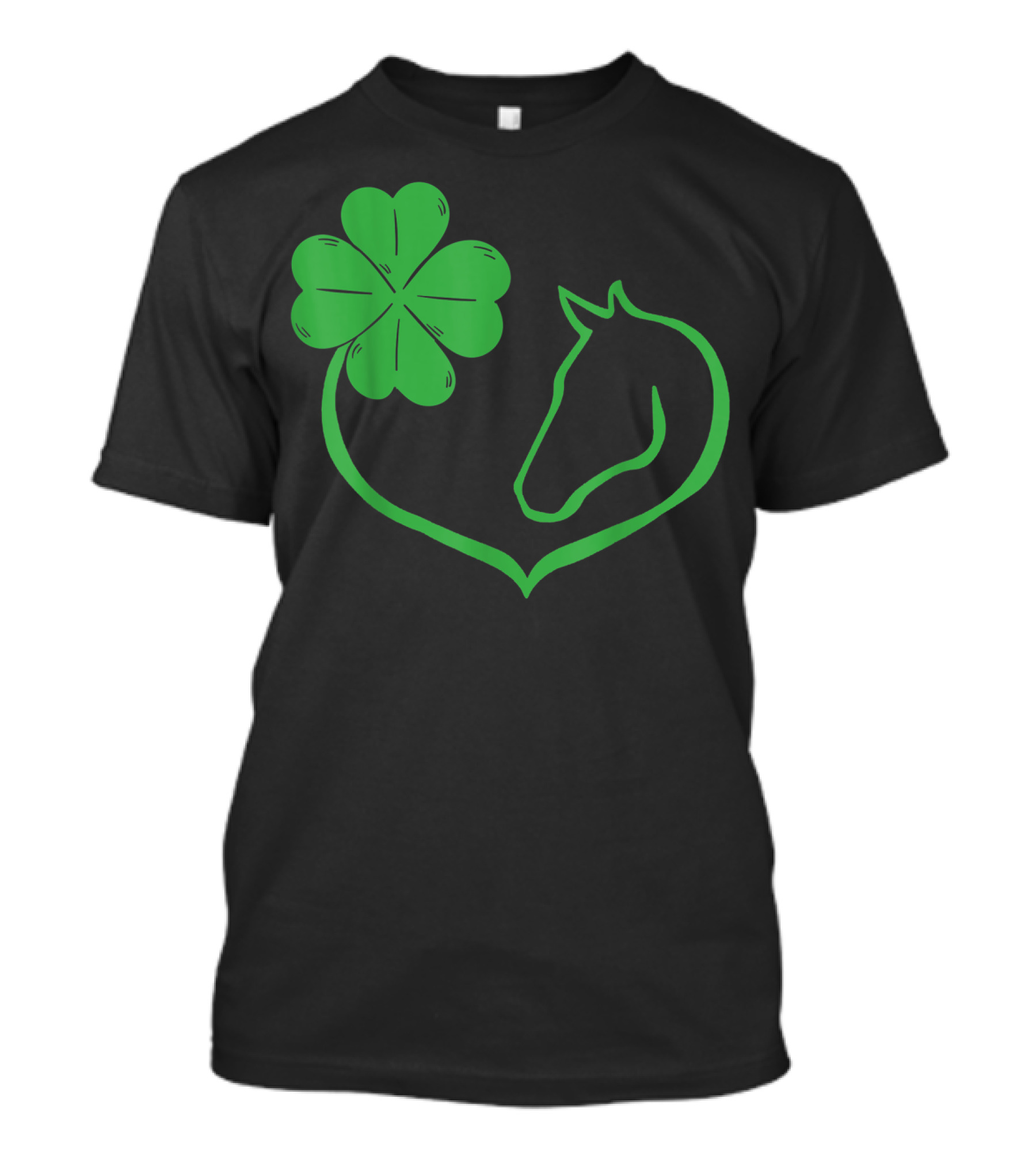 Awesome St Patrick's Day For Horse Lover With Shamrock And Horse Heart T-Shirt