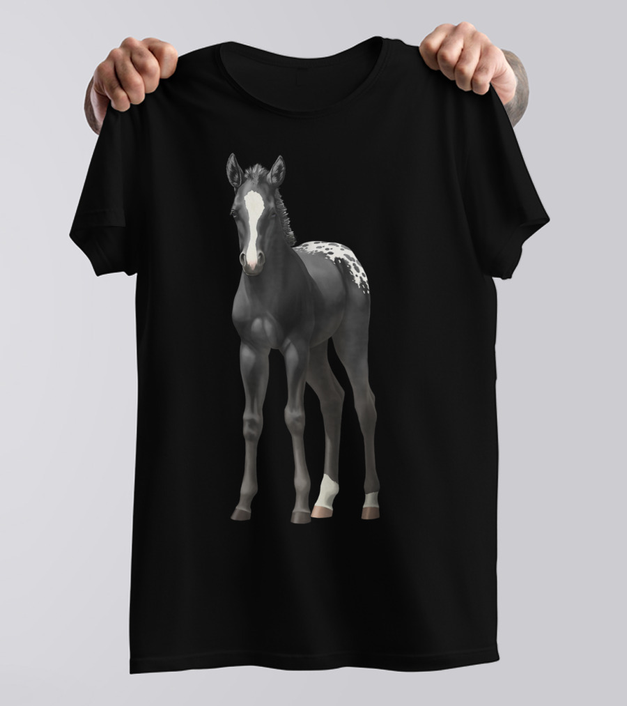 Cute Black And White Spotted Appaloosa Quarter Horse Foal T-Shirt