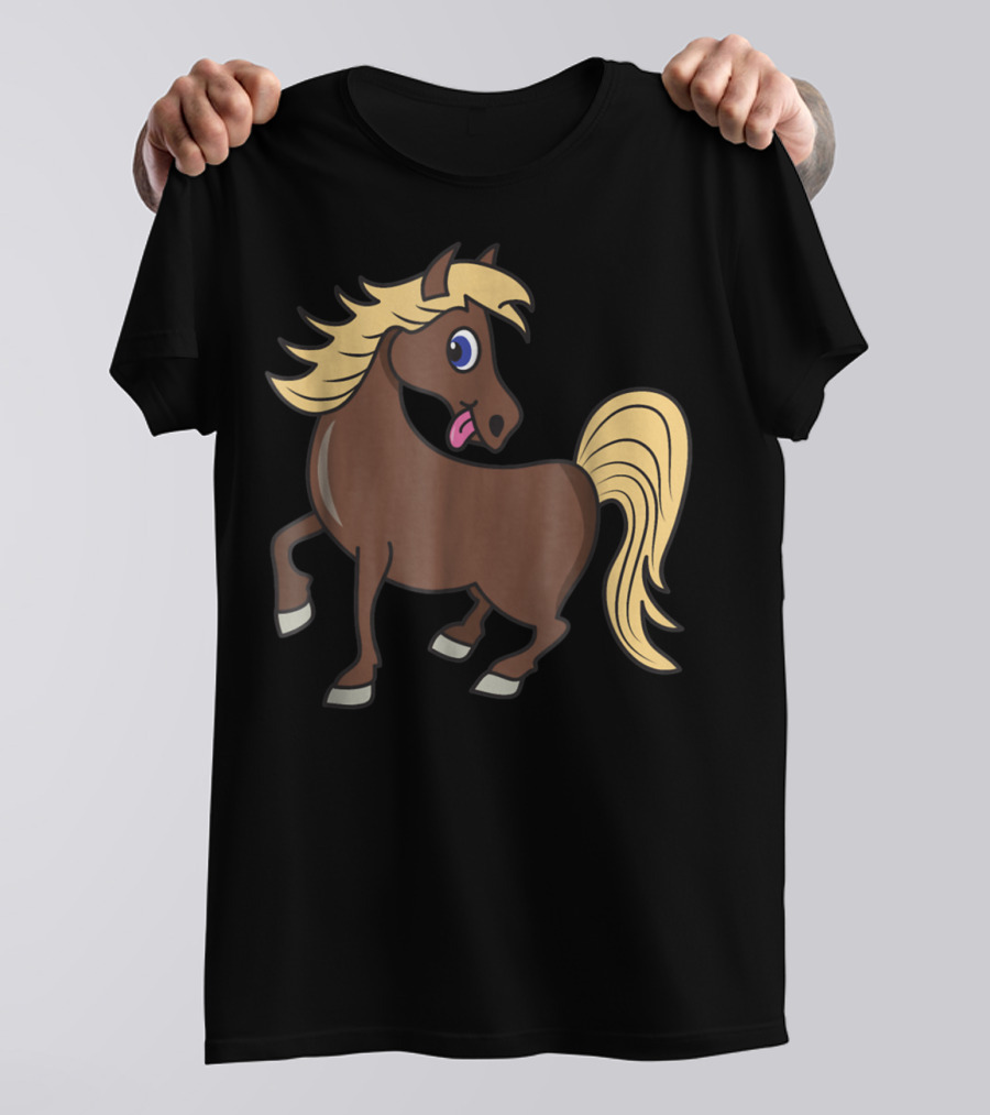 Cute Funny Brown Pony With Blonde Mane T-Shirt