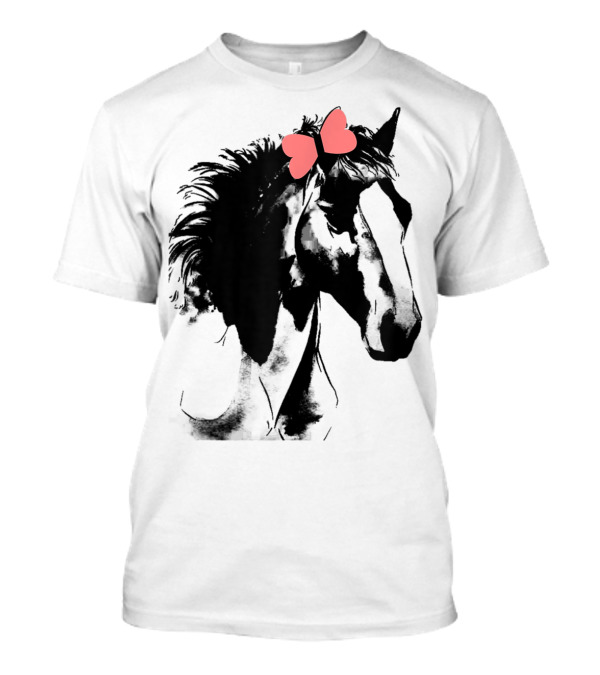 Cute Horse With Pink Bow For Horseback Riding T-Shirt