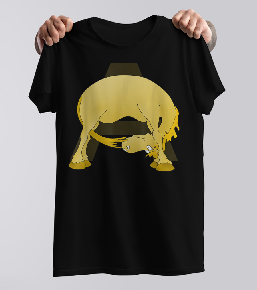 Cute Pony Monogram Cartoon Horse Letter A T-Shirt