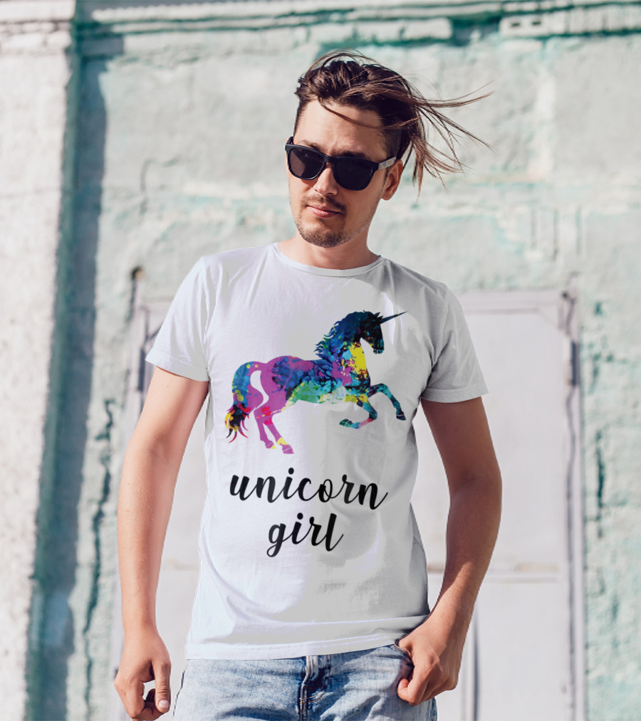 Unicorn Girl Magical Horse Girl Vibrant Colorful T-Shirt