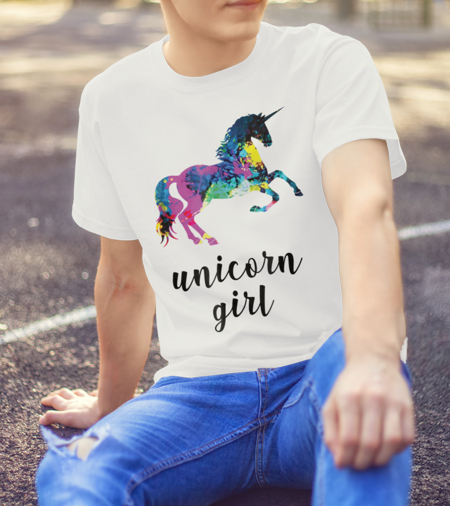 Unicorn Girl Magical Horse Girl Vibrant Colorful T-Shirt