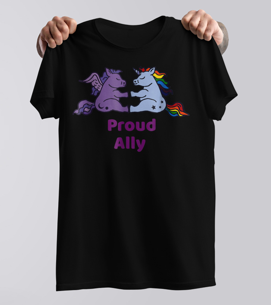 Proud Ally Cute Unicorn Winged Horse T-Shirt