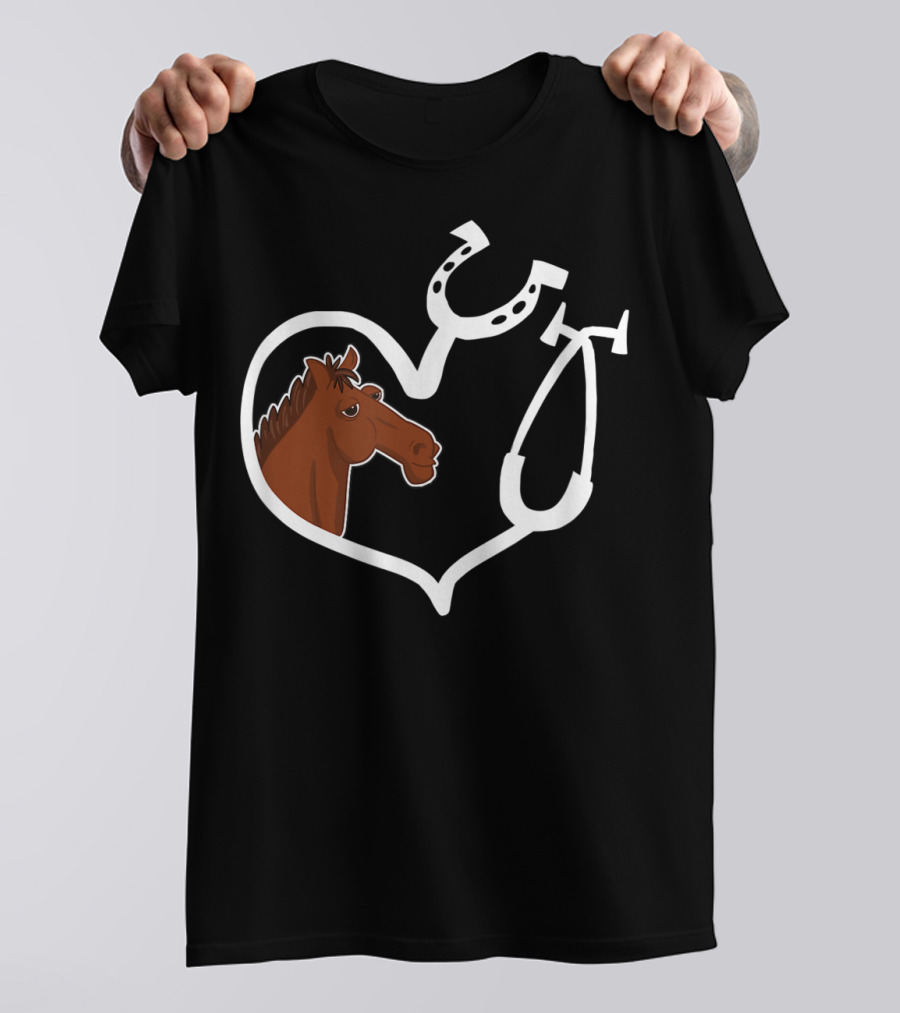 Cute Horse Heart Vet Tech QW T-Shirt