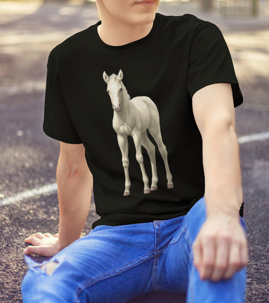 Cute White Cremello Quarter Horse Foal T-Shirt