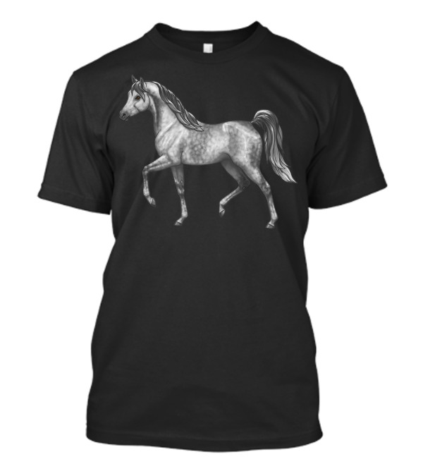 Dapple Gray Trotting Arabian Horse Enthusiast T-Shirt