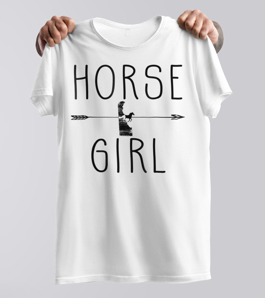 Horse Girl Delaware State Shape With Arrow And Horse T-Shirt