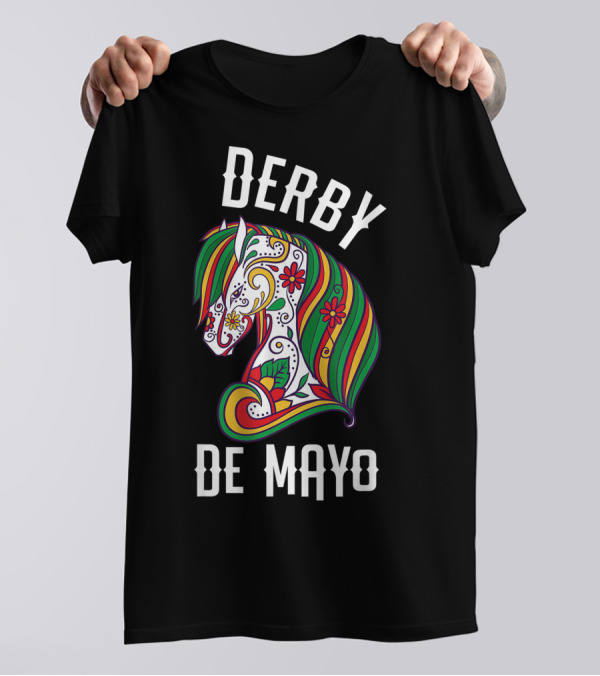 Derby De Mayo Colorful Floral Horse Art UF T-Shirt