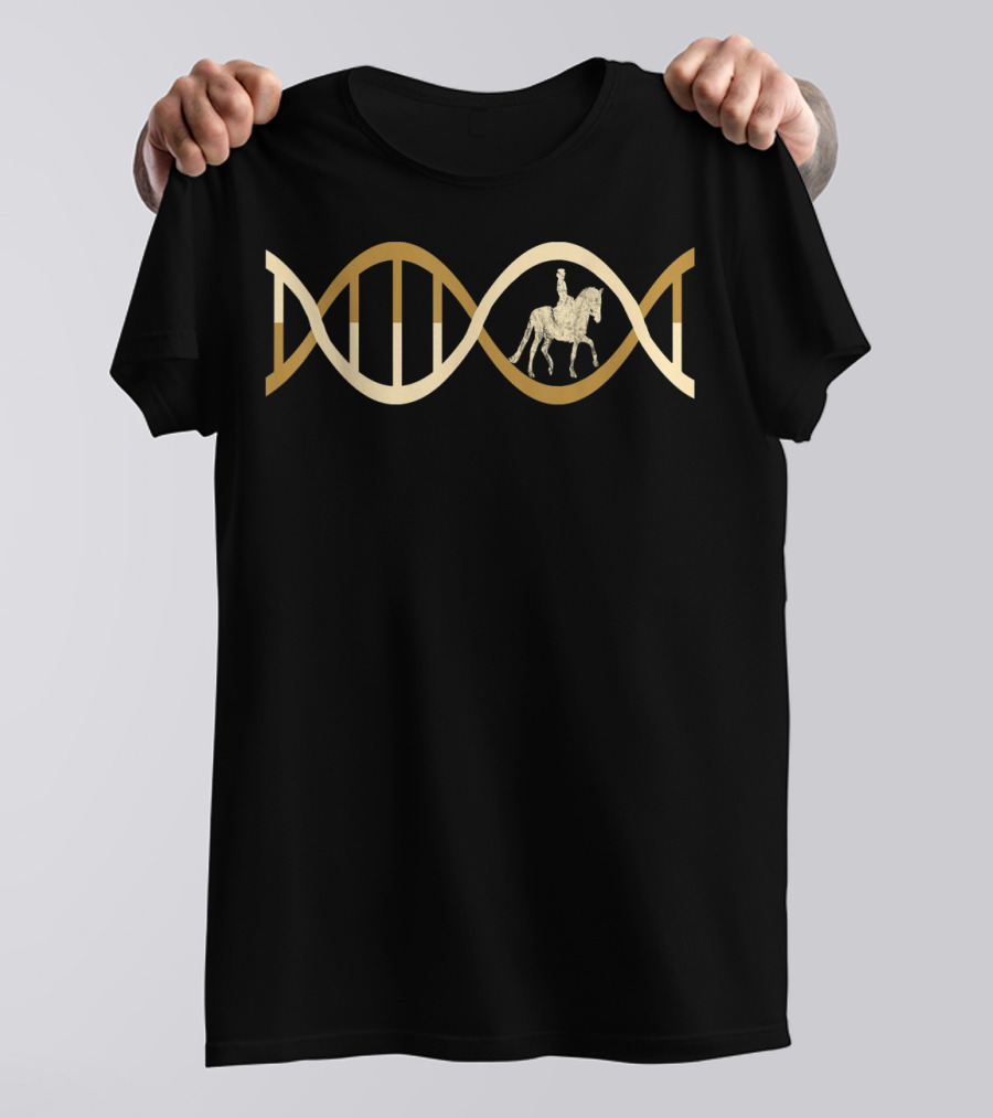 Dressage Horse Riding DNA Horseback Whisperer Equestrian Genetics T-Shirt