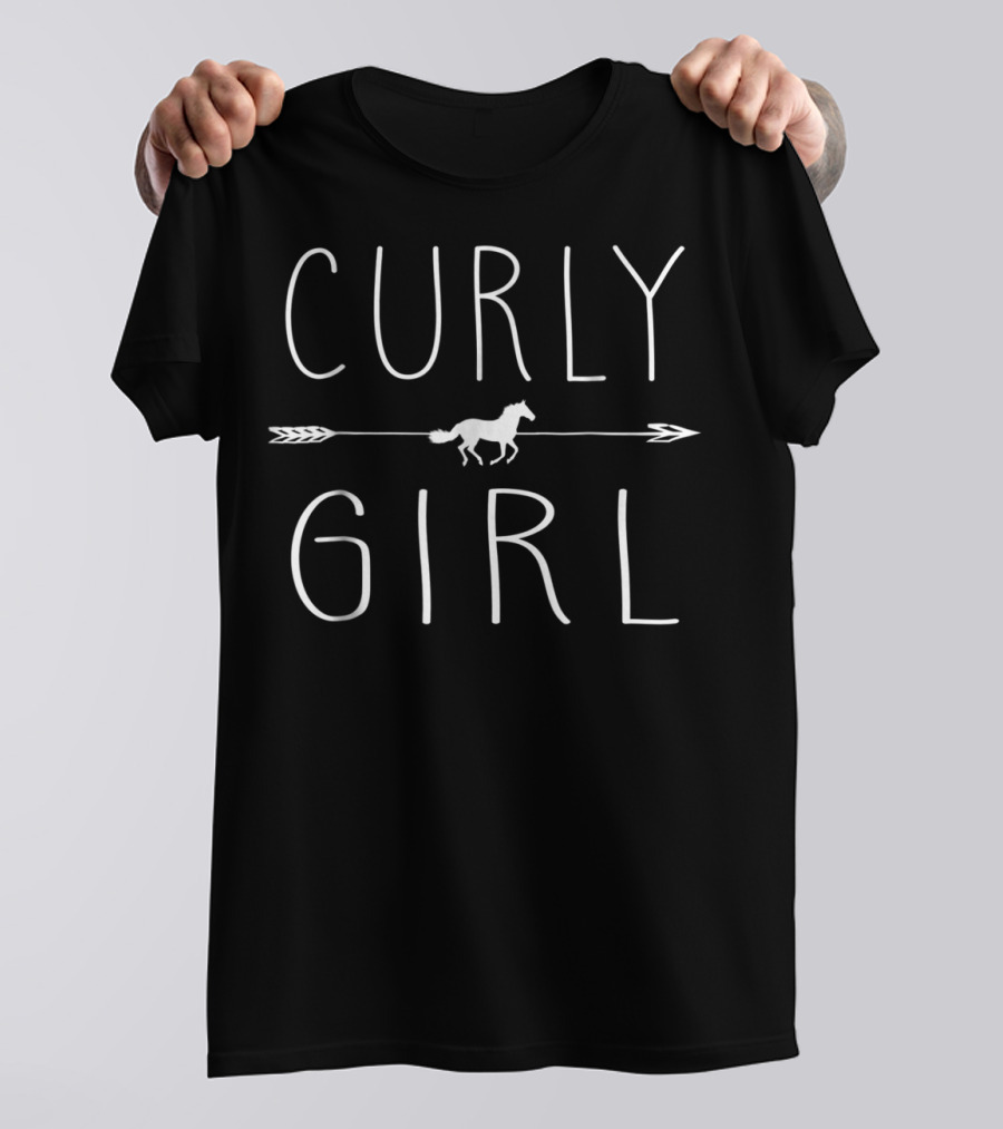 Curly Girl Horse Riding Lover T-Shirt