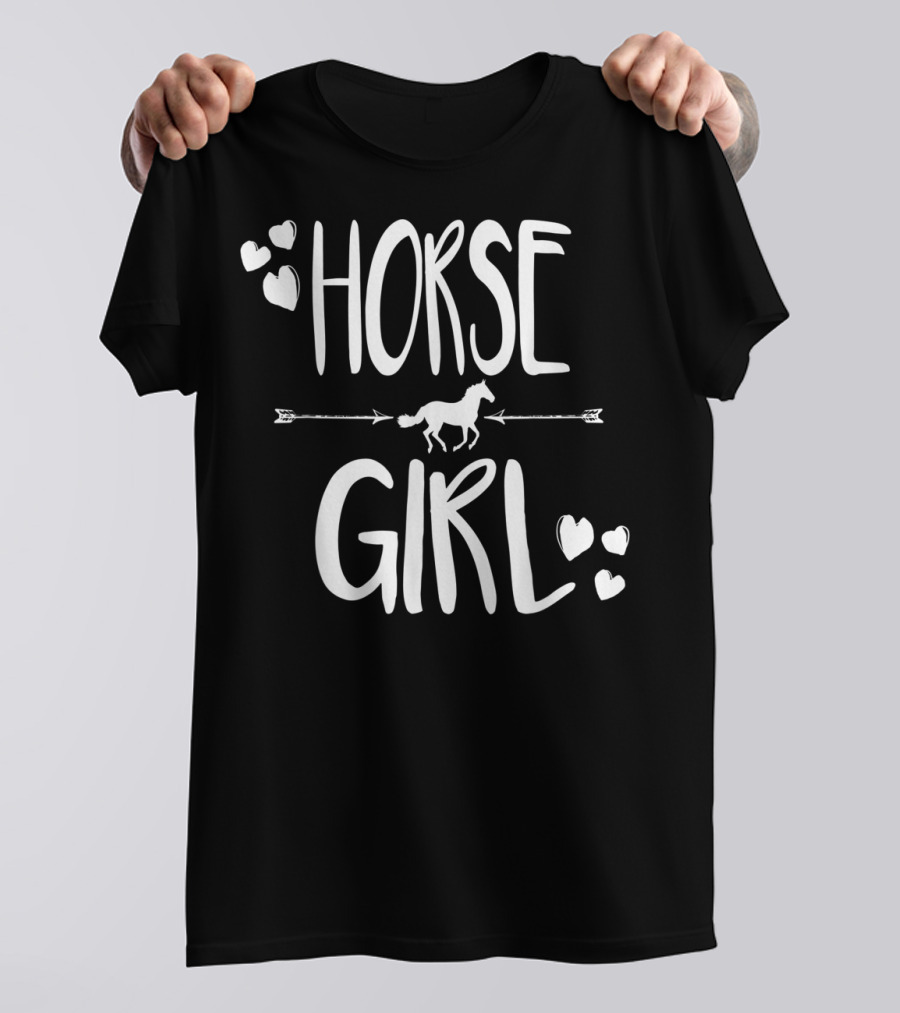 Horse Girl Equestrian Passion With Hearts And Arrow Accents T-Shirt