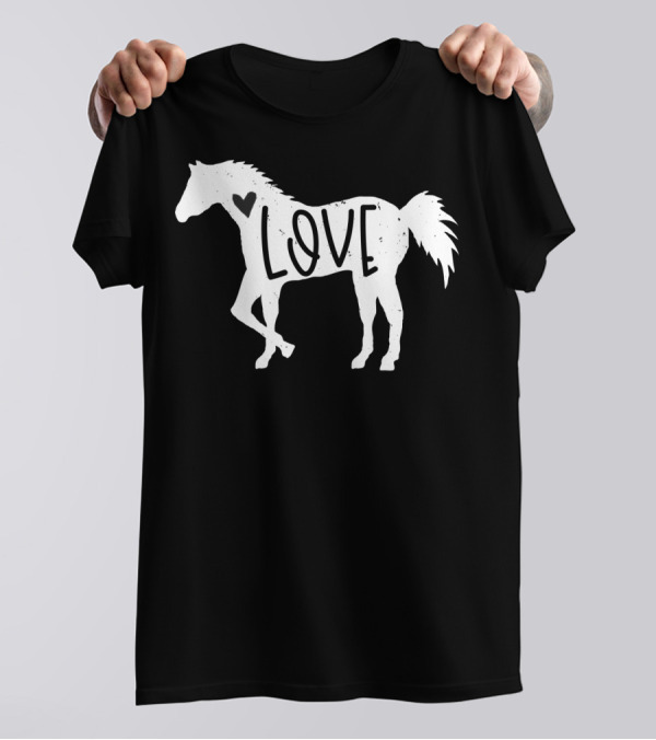 Love Heart Cute Horse Rider T-Shirt