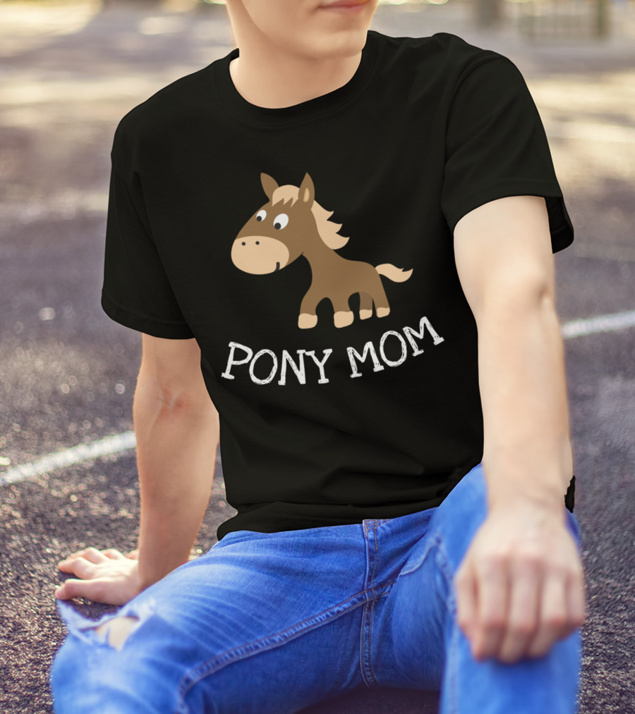 Pony Mom Cute Cartoon Horse Lovers T-Shirt