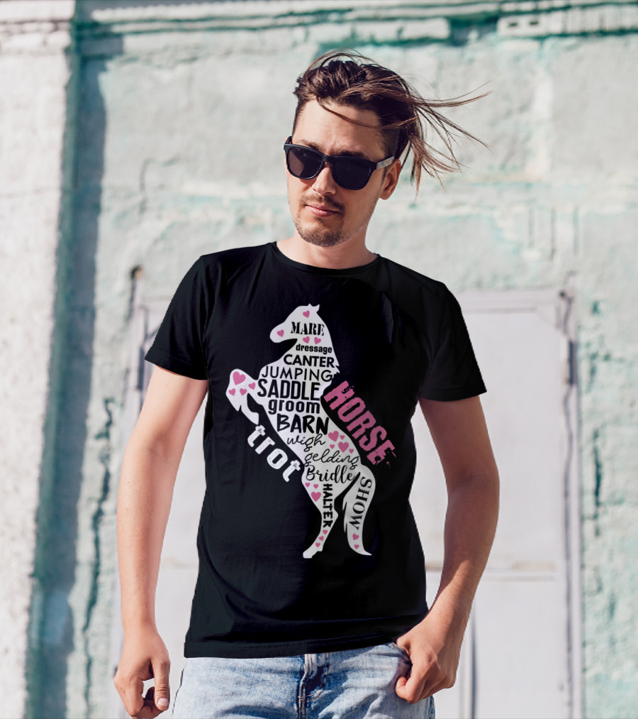 Dancing Horse Riding Girls Equestrian Mare Dressage Canter Jumping Saddle Barn Horse Show T-Shirt