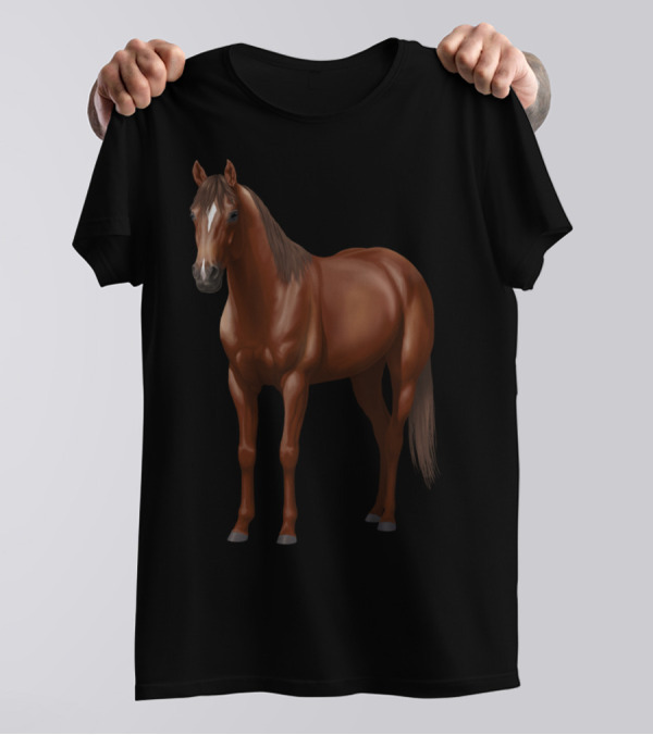 Dark Sorrel Chestnut Quarter Horse Stallion Majestic T-Shirt