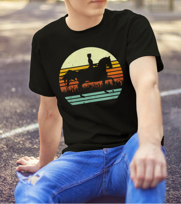 Dressage Rider Style Horse Sunset T-Shirt