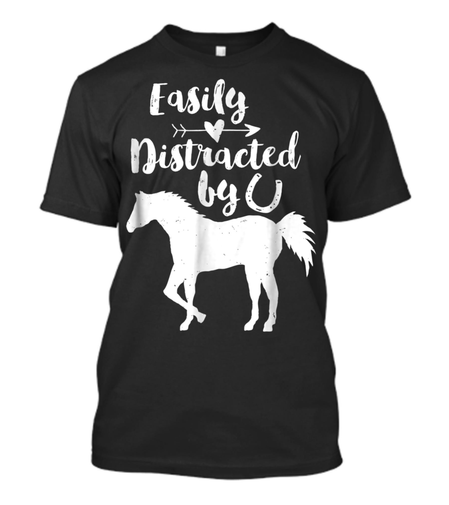 Easily Distracted By Horses Horse Rider T-Shirt