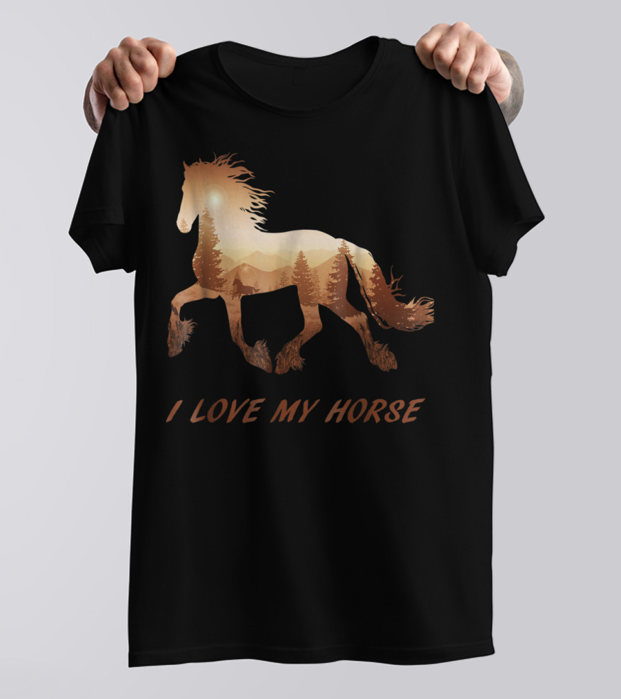 I Love My Horse Riding Sunset T-Shirt