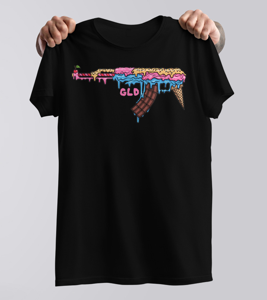GLD Melting Ice Cream AK-47 Cone T-Shirt