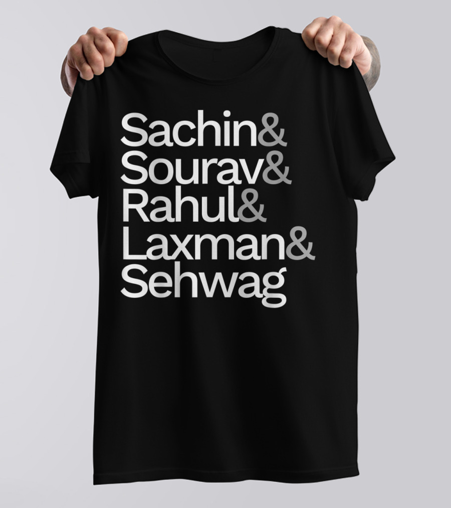 Sachin Sourav Rahul Laxman Sehwag Indian Cricket Team Fan Jersey T-Shirt