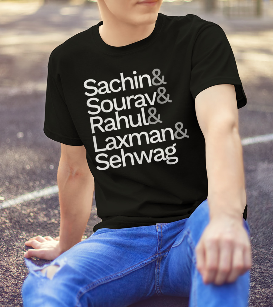 Sachin Sourav Rahul Laxman Sehwag Indian Cricket Team Fan Jersey T-Shirt