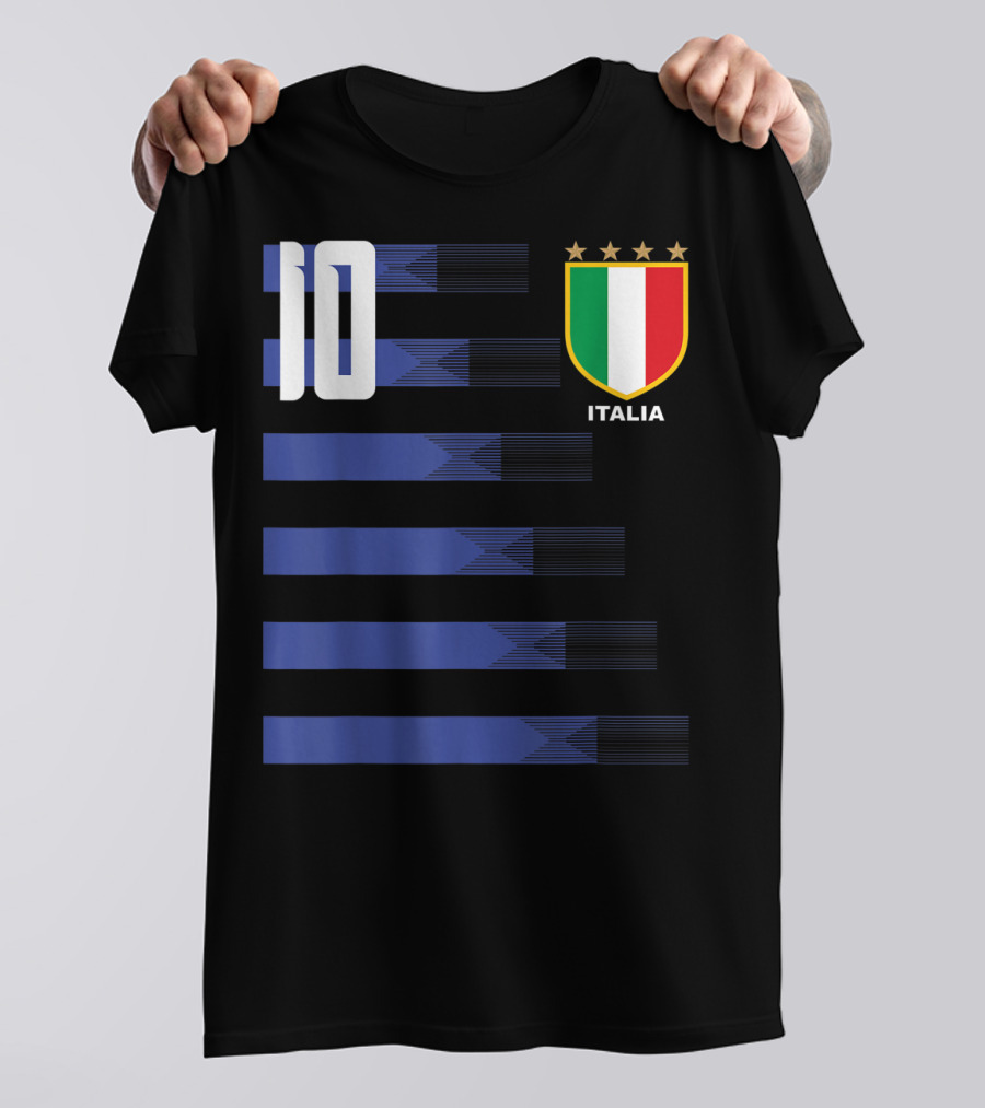 Italia Calcio Soccer Shirt Italian Flag Icon Number 10 T-Shirt