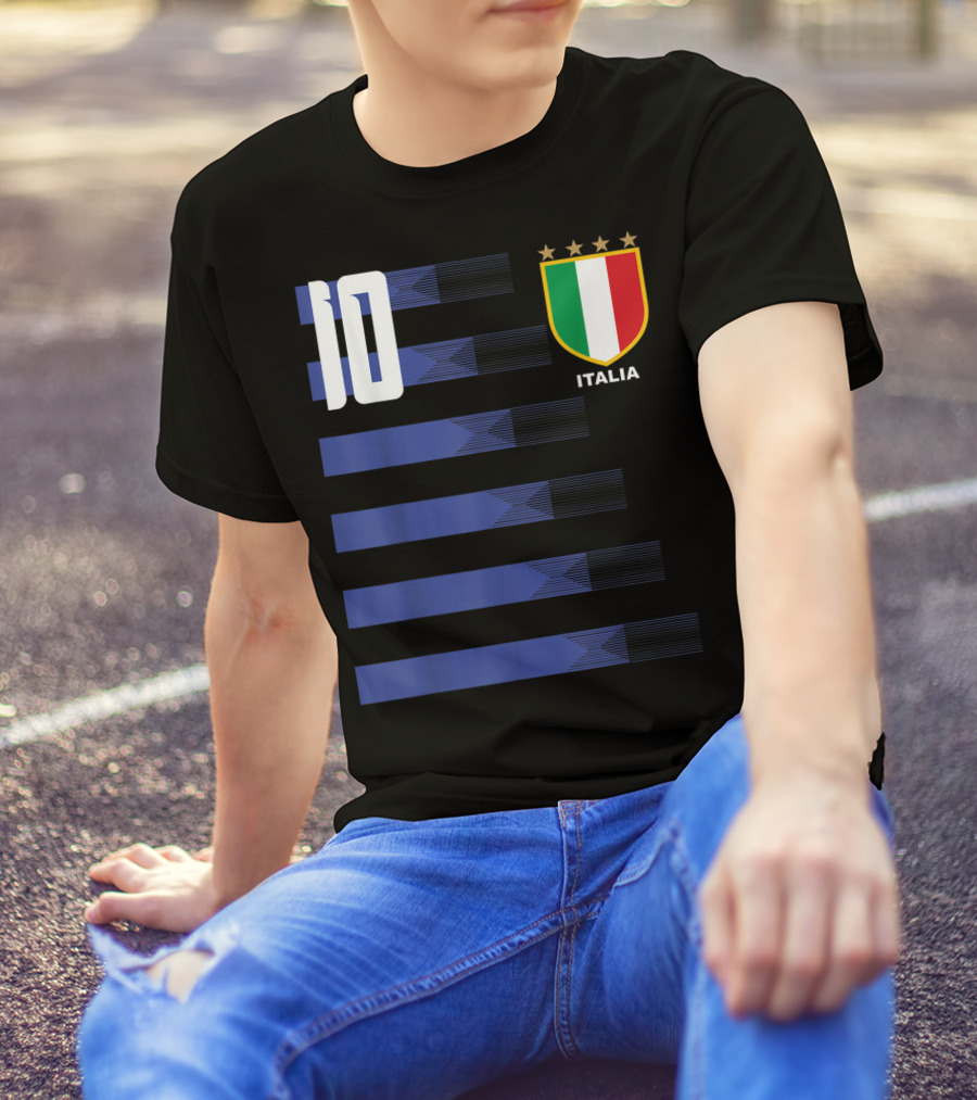 Italia Calcio Soccer Shirt Italian Flag Icon Number 10 T-Shirt
