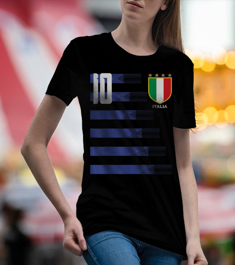 Italia Calcio Soccer Shirt Italian Flag Icon Number 10 T-Shirt