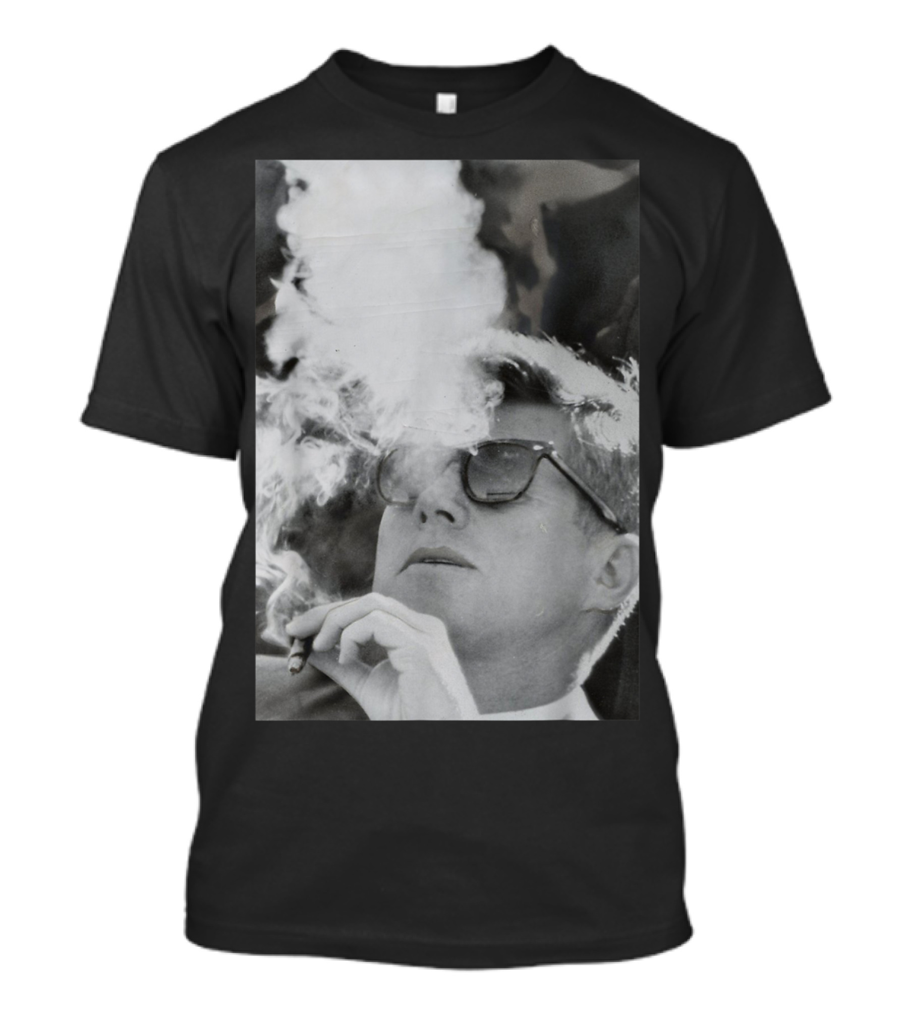 JFK Smoking With Shades John Kennedy Iconic Cigar Image T-Shirt
