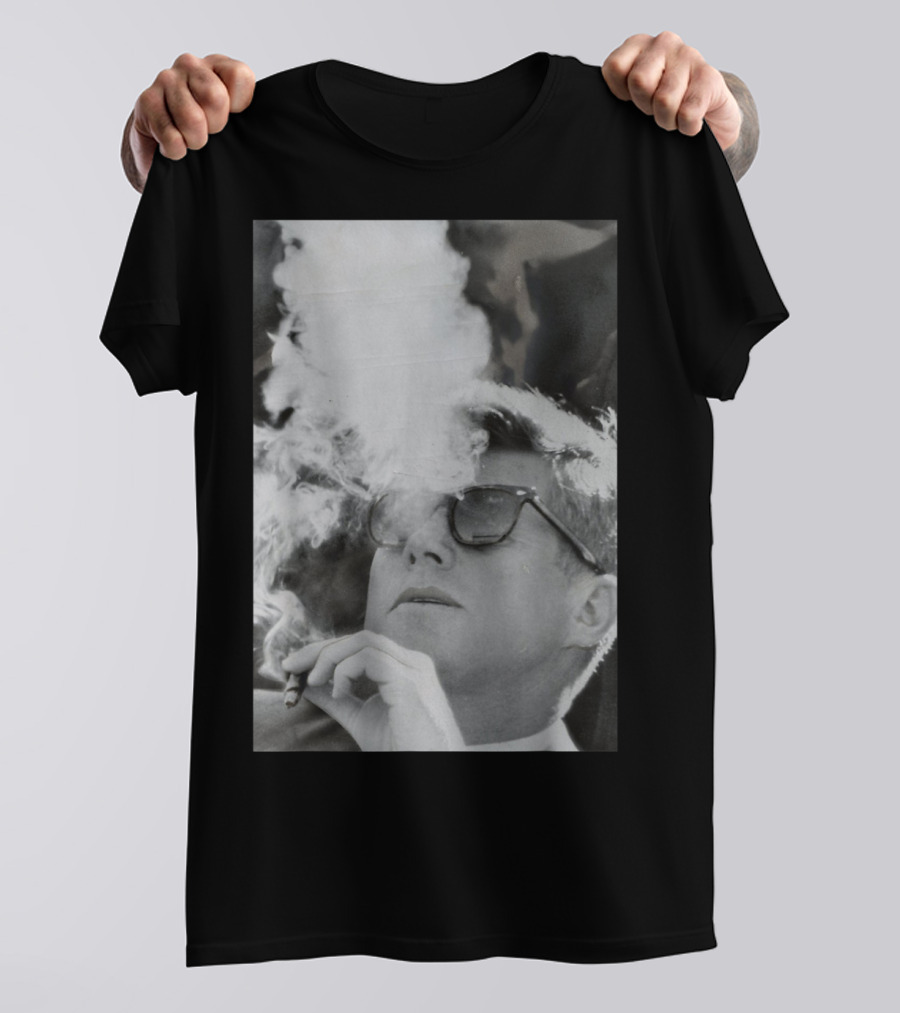 JFK Smoking With Shades John Kennedy Iconic Cigar Image T-Shirt