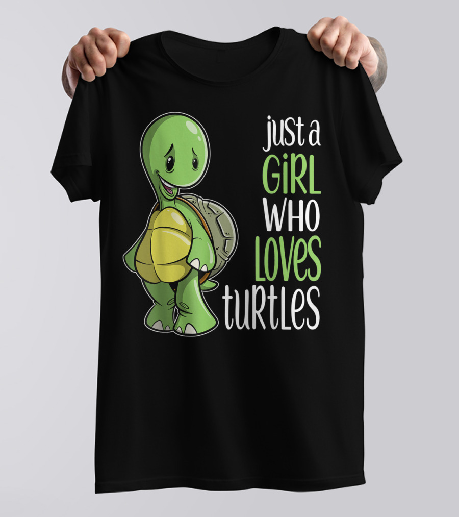 Just A Girl Who Loves Turtles Cute Cartoon T-Shirt