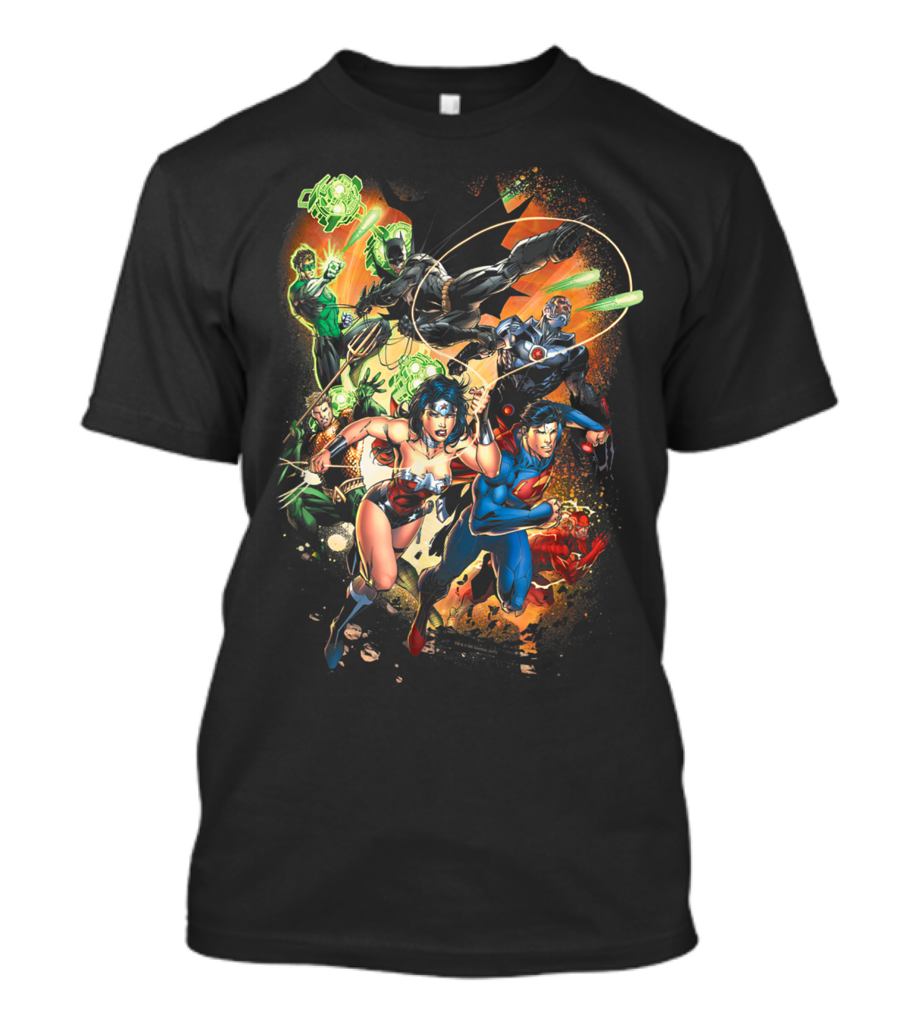 Justice League Battle Ready Heroes In Action T-Shirt