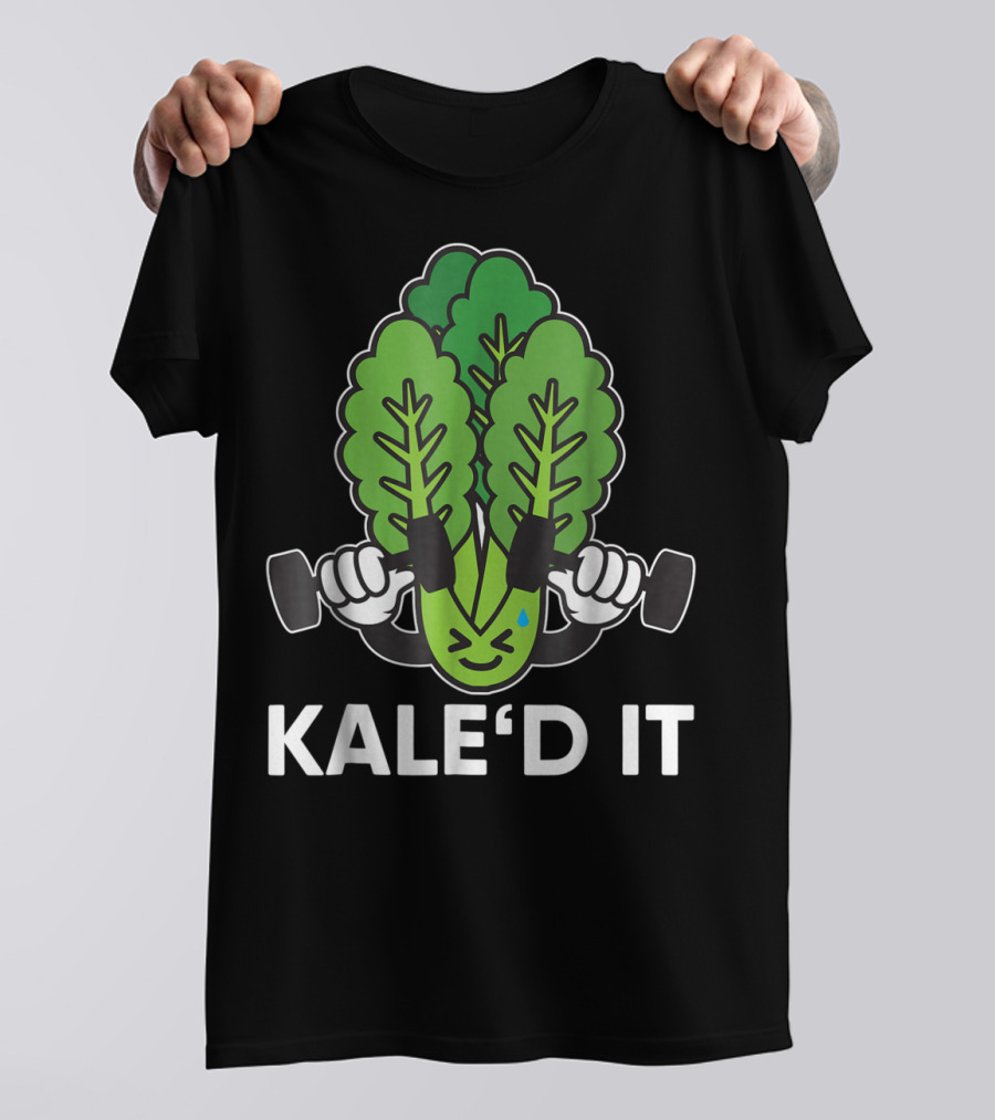Kale'd It Gym Vegan Power Nailed It Exercise Dumbbell Workout T-Shirt